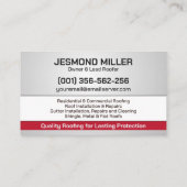 Carte De Visite Services professionnels de toiture - couverture (Dos)