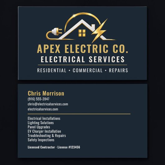 Carte De Visite Services professionnels d'électricien