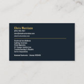Carte De Visite Services professionnels d'électricien (Dos)