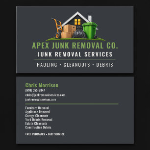 Carte De Visite Services professionnels d'enlèvement de déchets