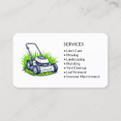 Carte De Visite Services professionnels d'entretien de pelouse (Dos)