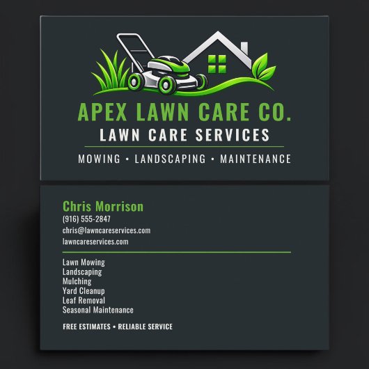 Carte De Visite Services professionnels d'entretien de pelouse