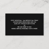 Carte De Visite Services publics de notaire du Texas (Dos)