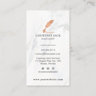 Carte De Visite Services Publics Notaire Luxe Marbre Rose Or