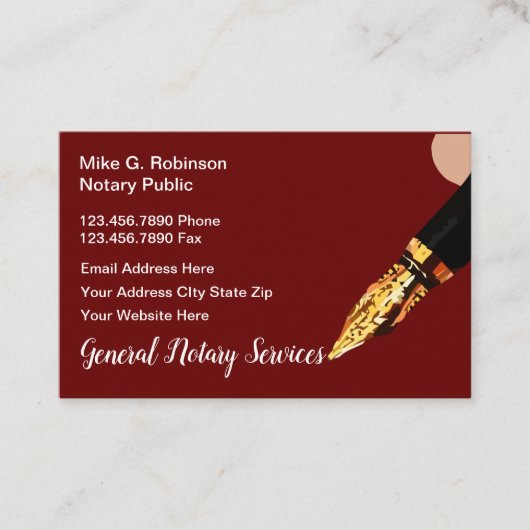 Carte De Visite Services publics notaires classiques (Devant)