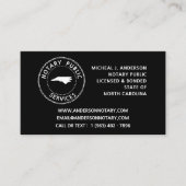Carte De Visite Services publics notaires de la Caroline du Nord (Devant)