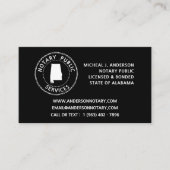 Carte De Visite Services publics notaires de l'Alabama (Devant)