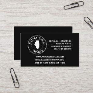 Carte De Visite Services publics notaires de l'Illinois
