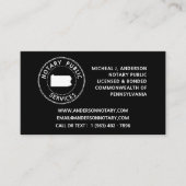 Carte De Visite Services publics notaires de Pennsylvanie (Devant)
