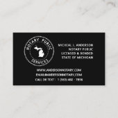 Carte De Visite Services publics notaires du Michigan (Devant)