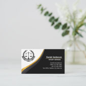 Carte De Visite Services publics professionnels Noirs et Or (Debout devant)