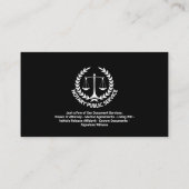 Carte De Visite Services publics professionnels Noirs et Or (Dos)