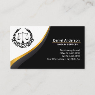 Carte De Visite Services publics professionnels Noirs et Or