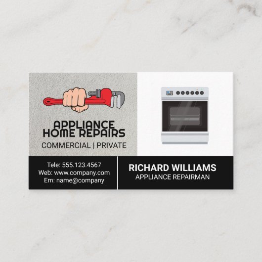 Carte De Visite Services résidentiels de réparation de matériel |  (Devant)