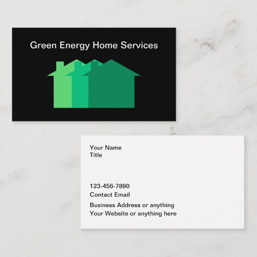 Carte De Visite Services résidentiels Green Energy (Devant / Derrière)