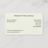 Carte De Visite Services se reposants d'animal familier de chien (Dos)