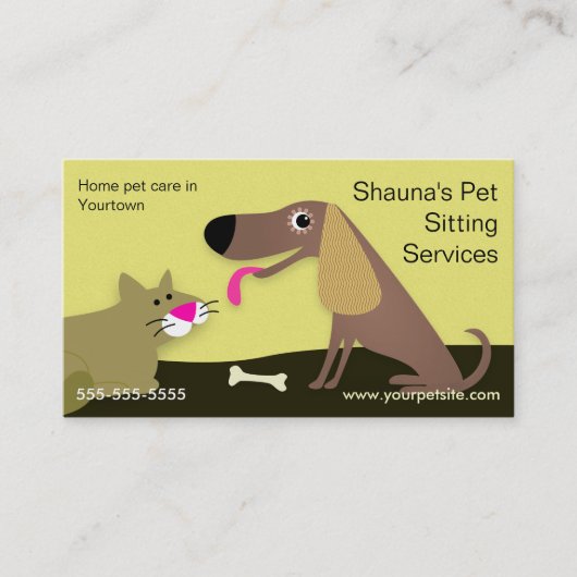 Carte De Visite Services se reposants d'animal familier de chien (Devant)