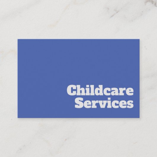Carte De Visite Services simples de garde d'enfants (Devant)