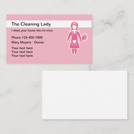 Carte De Visite Services simples de nettoyage (Devant / Derrière)