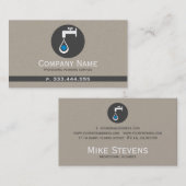 Carte De Visite Services simples de plomberie Tan & Grey (Devant / Derrière)