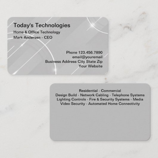 Carte De Visite Services Techniques cool À Domicile Et Bureau (Devant / Derrière)