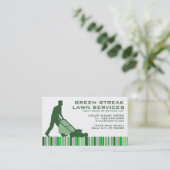 Carte De Visite services verts de pelouse de filet (Debout devant)