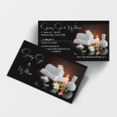 Carte De Visite Serviette, Fleur, Bougie, Huile Spa & Bien-être No