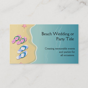 Carte De Visite Ses tongs sur le mariage à la plage