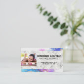 Carte De Visite Session de massage | Aquarelle | Marbre (Debout devant)