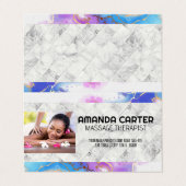 Carte De Visite Session de massage | Aquarelle | Marbre (Extérieur déplié)