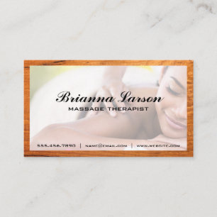 Carte De Visite Session de massage Découpe en bois