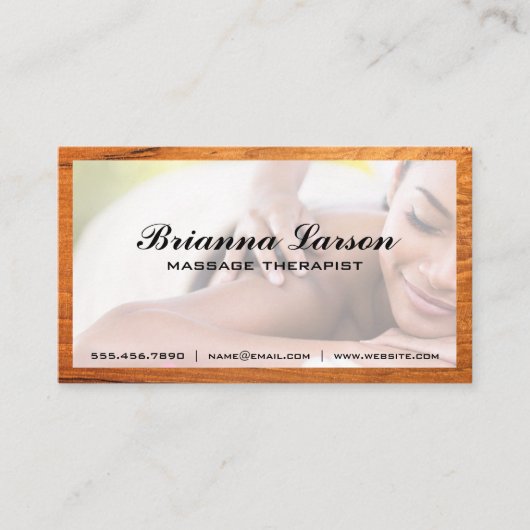 Carte De Visite Session de massage | Découpe en bois (Devant)