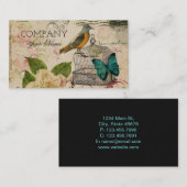 Carte De Visite s'est levé chic minable d'oiseau français (Devant / Derrière)