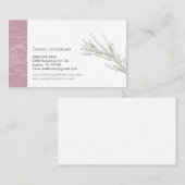 Carte De Visite S'est levée et l'herbe botanique florale de (Devant / Derrière)