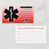 Carte De Visite seul animal familier à la maison (Devant / Derrière)