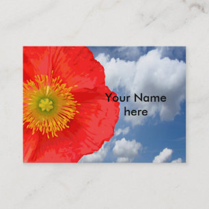 Carte De Visite Seule une fleur de pavot + votre texte et vos idée