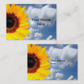 Carte De Visite Seule une floraison de tournesol + votre texte et (Devant / Derrière)