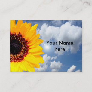 Carte De Visite Seule une floraison de tournesol + votre texte et 