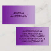 Carte De Visite SEULEMENT gradients de COULEUR - pourpre (Devant / Derrière)