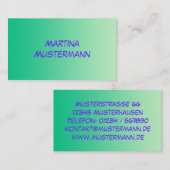 Carte De Visite SEULS gradients de COULEUR - vert océan (Devant / Derrière)