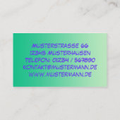 Carte De Visite SEULS gradients de COULEUR - vert océan (Dos)