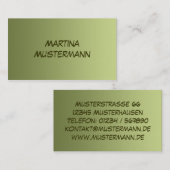 Carte De Visite SEULS gradients de COULEUR - vert olive (Devant / Derrière)