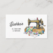Carte De Visite Sewing Alterations & Repairs Colorful Eclectic (Devant)