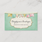 Carte De Visite Shabby Chic Boutique Bunting en rose, menthe & or (Devant)