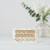 Carte De Visite Shabby Chic Bunting sur bois peint blanc rustique (Debout devant)