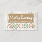 Carte De Visite Shabby Chic Bunting sur bois peint blanc rustique (Devant)