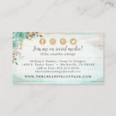 Carte De Visite Shabby Chic Floral Bois Rustique Médias sociaux Ic (Dos)