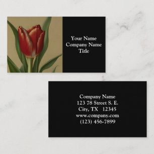 Carte De Visite Shabby Chic Jolie Tulipe Rouge