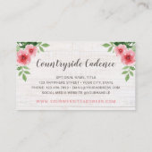 Carte De Visite Shabby Chic Roses rose sur rustique Pays Barre Boi (Dos)