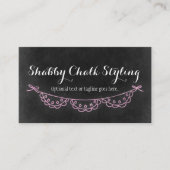 Carte De Visite Shabby Chic Rustic Chalkboard Pink Baby Bib bébé (Devant)